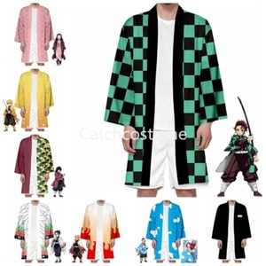 Demon Slayer Kimetsu no Yaiba Kamado Tanjirou Cosplay Costume Robe Cloak Kimono - Picture 1 of 25