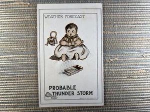 Wettervorhersage wahrscheinliches Gewitter Baby Kaskaretten Abführmittel 1911 Postkarte - Bild 1 von 2