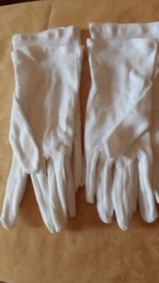 NEU Handschuhe 2 Paar weiß Gr 10 Trikothandschuhe Baumwolle beidseitig tragbar - Bild 1 von 2