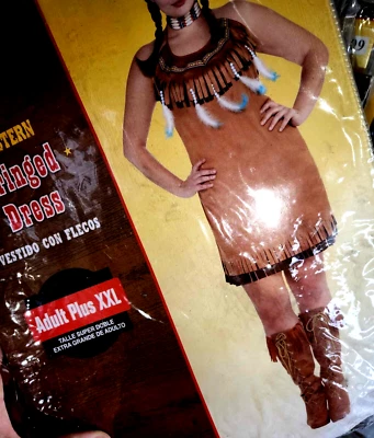 Disfraz Western Vestido con Flecos-Adulto XXL Disfraz de Halloween Foto 1 de 3