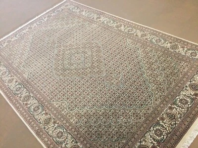 6’ X 9’ Beige Rust Traditional Geometric Hand Knotted Oriental Rug Wool Study - Image 1 of 4