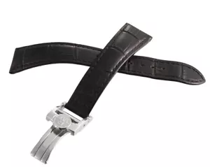 Raymond Weil Maestro Men's 20mm Black Leather Silver Buckle Watch Band V3.15 - Picture 1 of 2