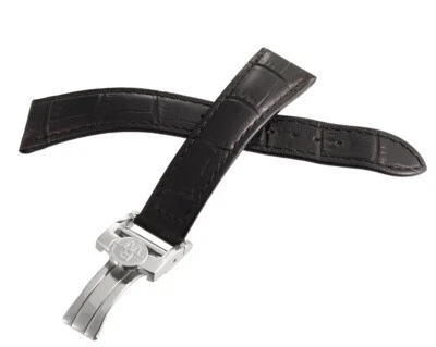 Correa de reloj Raymond Weil Maestro para hombre 20 mm cuero negro plata hebilla V3.15 Foto 1 de 2