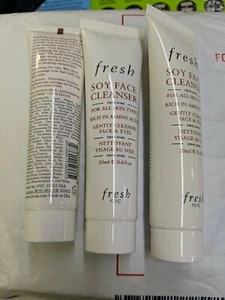 Lot of 3 Fresh Soy Face Cleanser 20 ml/0.6 oz Each total 1.8 oz Travel Size New - Picture 1 of 1