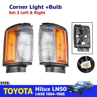 转角灯转向灯总成一对适合丰田 Hilux LN50 拾音器 1984-88 E06 — 第 1/4 张图片