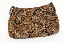 Shoulder Bag - Handmade Quilted Brown Paisley