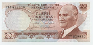 Turkey 20 Lira L.1970 (1974) Pick 187.b UNC Uncirculated Banknote - Picture 1 of 2