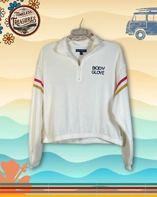 BODY GLOVE Retro JOGGER  RARE COASTAL ACTIVEWARE Half Zip SPORTY Sweatshirt Sz L - Image 1 of 4