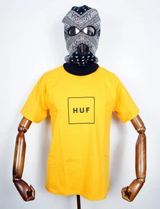 Huf Worldwide Skateboard T-Shirt Tee Essentials Box Logo Gold En L - Imagen 1 de 1