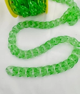 50 CM CATENA POLIESTERE EFFETTO TRASPARENTE VERDE TRACOLLE BORSE BIGIOTTERIA - Bild 1 von 1