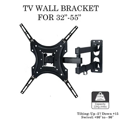 TV Wall Bracket Mount For 32 34 36 40 42 46 50 55 Up to 55" Inch LCD LED QLED UK - Image 1 of 4