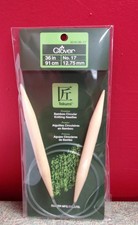 Clover 3016 36-17 Takumi Bamboo Circular Knitting Needles 36"-Size 17 - New! Cr