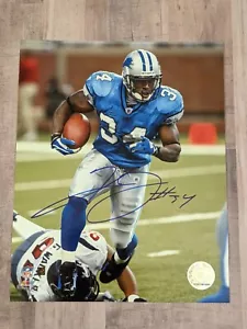 Kevin Jones signierte 8 x 10 Fotodatei Echtheitszertifikat Detroit Lions Bears Virginia Tech A - Bild 1 von 1