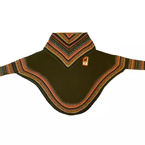ANDEAN ALPAKA HANDMADE DAMEN GRÜN CAPE MANTEL PONCHO M - Bild 1 von 7