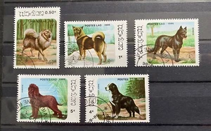 Laos 1986 Dogs 5 Value Used FM267 - Picture 1 of 1