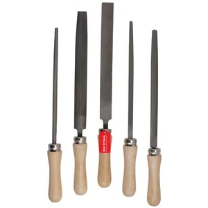 SW-Stahl 5tlg Stahlfeile Satz Holzgriff 300mm Metallfeile 300 mm Feilen Set - Bild 1 von 6