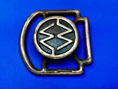 Único Recorte Saw Waves RARO Hippie Boho Bronce Sólido Cinturón Hebilla Bufanda Deslizable Foto 1 de 4