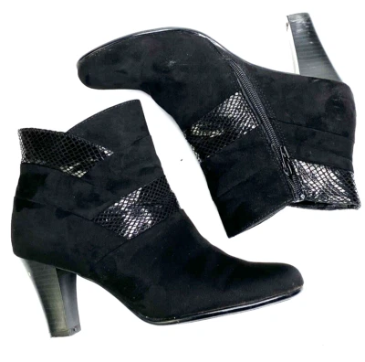 Botas A2 By Aerosoles para mujer talla 8,5 W botines al tobillo mejor papel negras cremallera gamuza Foto 1 de 4