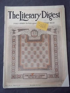 Vintage Literary Digest Magazine November 16 1912 - Imagen 1 de 4