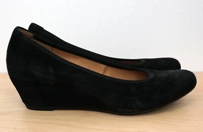 Zapatos de tacón alto de cuña de cuero gamuza negro GABOR talla 6,5 Foto 1 de 4