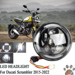 For Ducati Scrambler 2015-2022 LED Headlight Assembly hi-low beam Plug and Play - Foto 1 di 5
