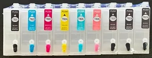 9 New Empty Refillable Ink Cartridge kit for Epson Sure Color P600 Printer T760 - Picture 1 of 1