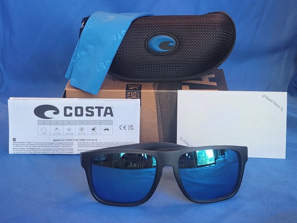 Nuevas Gafas de Sol Costa Del Mar Spearo XL Mate Cristal Humo Azul Espejo 580G Foto 1 de 1