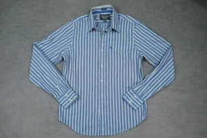 Abercrombie & Fitch camicia uomo grande blu verde righe bottoni vestibilità muscolare - Foto 1 di 12