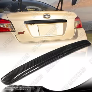 For 15-21 Subaru WRX STi Real Carbon Fiber Rear Trunk Plate Trim Cover Molding - Picture 1 of 6