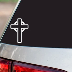 Pegatina Cruz Cristiana Jesús Religioso S67 todo cromo y vinilo regular colores - Imagen 1 de 2