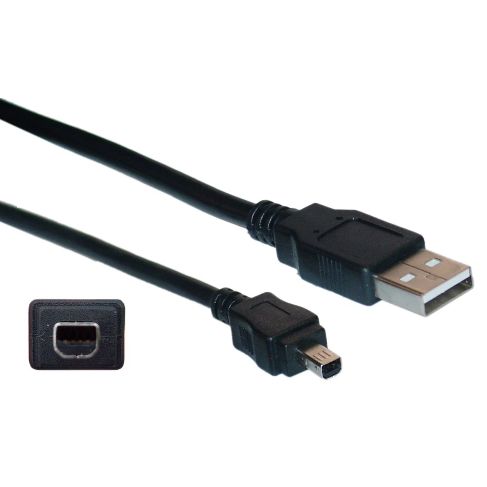 6ft Mini 4 Pin USB 2.0 Cable Black - A Male to 4 Pin Mini-B Male 10UM-02106BK-4 - Image 1 of 1