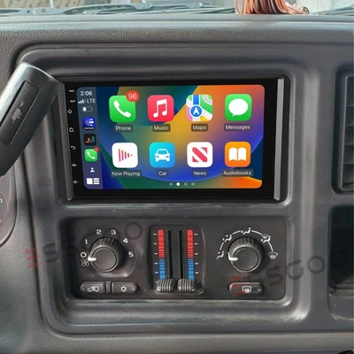 For 2003-2007 GMC Chevrolet Car Stereo Radio Apple CarPlay 4G+64GB GPS Navi WIFI - Image 1 of 4