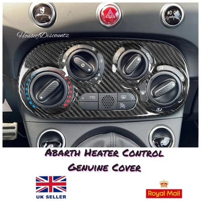 HOUSEOFDISCOUNTZ Panel de control de calefacción manual de fibra de carbono genuino Fiat Abarth 500 595 695