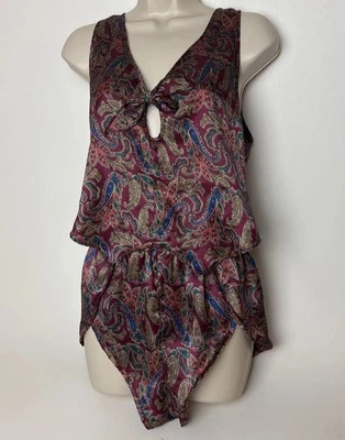 Conjunto de dormir para mujer Gilligan & O'Malley paisley sensación satinada talla mediana de colección Foto 1 de 4