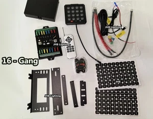 JHB 16 Gang Remote Car trucks 100A LED Lights RGB Switch Panel Relay System Kit - Picture 1 of 7