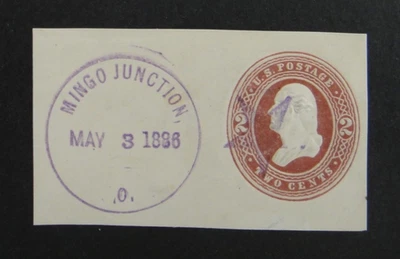 US Stamped Envelope U278 2c 1884-86 Cut Square Brown on Amber Fancy Cancel - Image 1 of 2