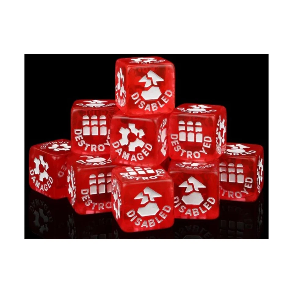 Dados Baron of Dice Star Wars Legión Vehículo Daños Dados - Rojo (10) Nuevo Foto 1 de 1
