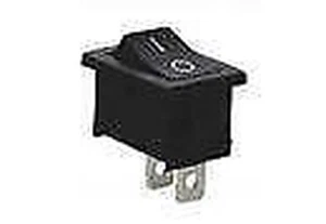 10pcs Rocker switch ON-OFF 19x12mm 6A/250Vac, fixed, 2pins. SPST, black - Picture 1 of 1
