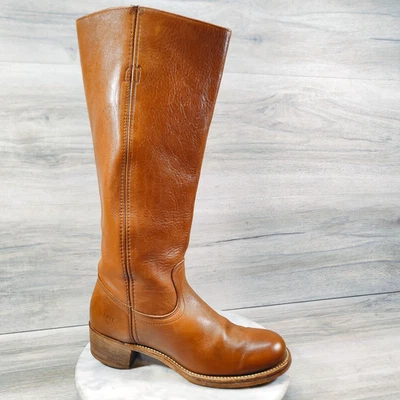 De Colección Botas Frye Campus Stovepipe Mujer 9 B Marrón Coñac Hasta la Rodilla Punta Redonda Foto 1 de 4