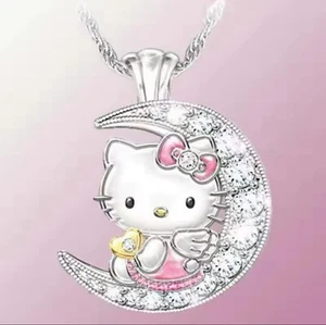 Hello Kitty Moon Pendant Necklace - Picture 1 of 3