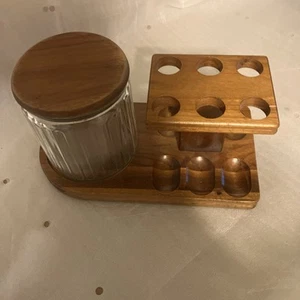 Humidor de vidrio azteca vintage de 6 pipas Decatur de nogal para exhibición de tabaco - Imagen 1 de 5