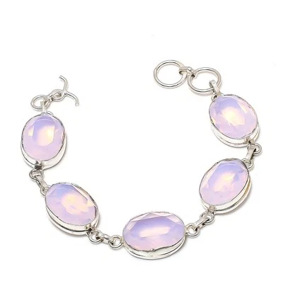 Rosa milchiger Opal ovale Form Edelstein Armband handgefertigt erstaunlicher ... - Bild 1 von 4