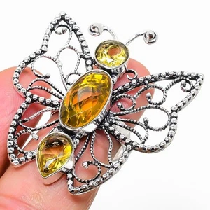 Citrine Gemstone 925 Sterling Silver Ring Size 7.5 p529 - Picture 1 of 5