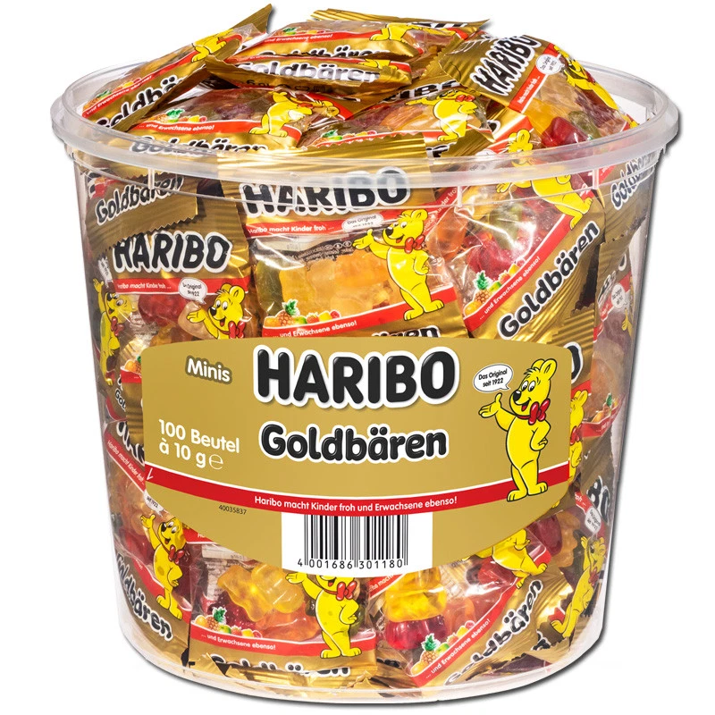 (10,17€/1kg) Haribo Goldbären Minibeutel, Fruchtgummi, 100 Beutel - Bild 1 von 1