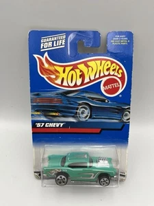 2000 Hot Wheels 57 Chevy Bel Air #105 Turquoise Blue Car 1/64 - Picture 1 of 5