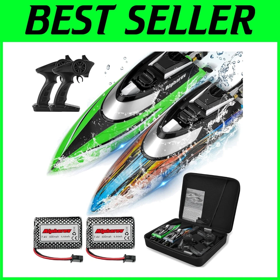 R308 Mini RC Boat Set - 2 Packs for Ultimate Racing with Night Navigation Lights - Image 1 of 4