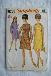 1966 Simplicity Pattern No. 6783 misses one-piece dress, size 16, 36 in bust - Picture 1 of 1