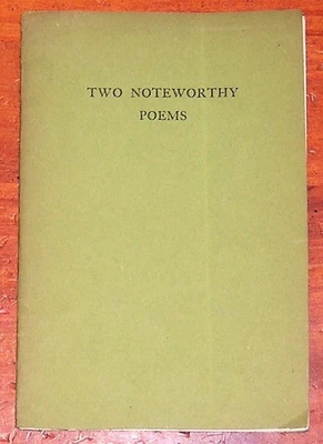 Two Noteworthy Poems by Francis Saltus & Elizabeth Doten 1935 Arthur J Russell - Image 1 of 4