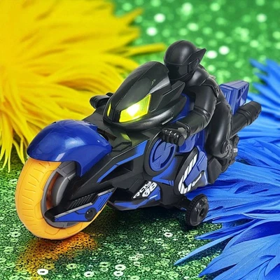High Speed Remote Control Stunt Motorcycle LED 2.4GHz Rechargeable Bike Blue - Image 1 of 4