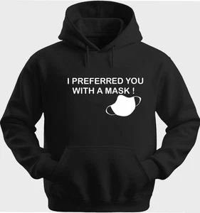 Funny Unisex Hoodie Hooded Sweatshirt Gildan Blend Preferred U With Mask H0136 - Picture 1 of 5